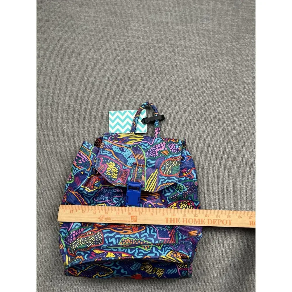 Ken Done Backpack Blue Fish Pattern Water Aqua Straps Lightweight
